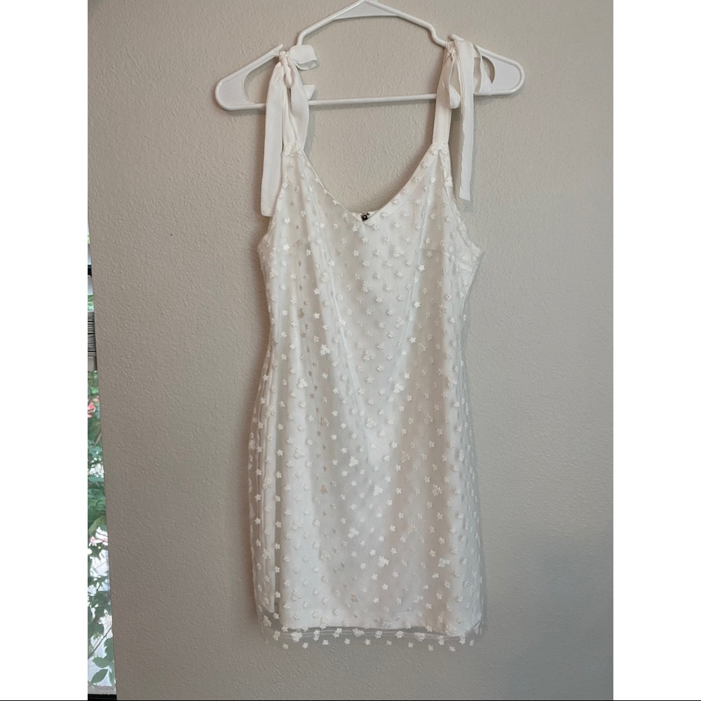 White Embroidered Francesca’s mini dress